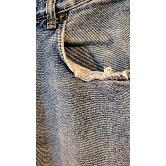 Vintage Merona 33x32 100% Cotton Well Loved Pre-Owned Jeans zip Fly Straight Leg - Picture 4 of 6